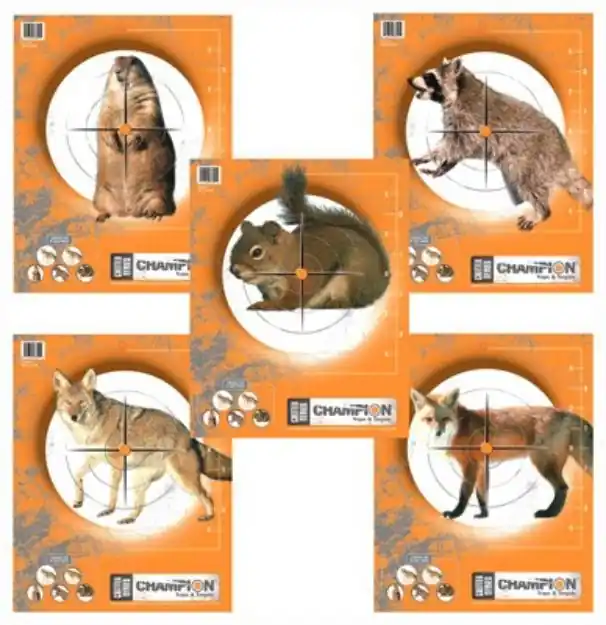 Champion Critter Series Target Paper 2Ea. Of 5 Animals 10-Pk<