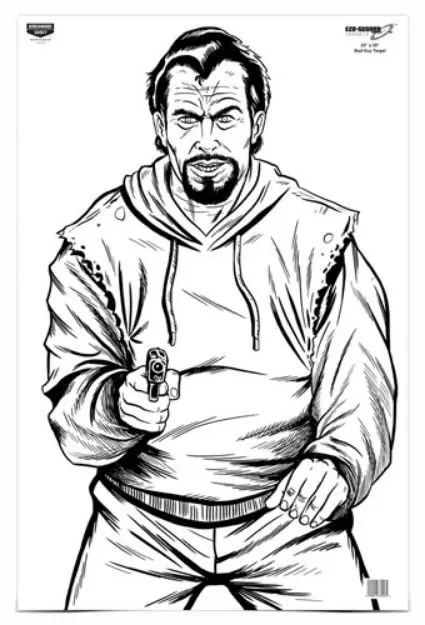 B/C Target Eze-Scorer 23"X35" Bad Guy Silhouette 5 Targets