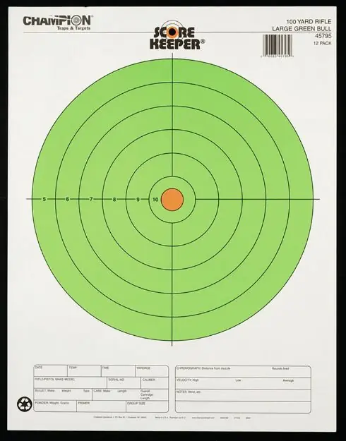 CHAMP 45795 100YD LG GRN BULLEYE 12PK