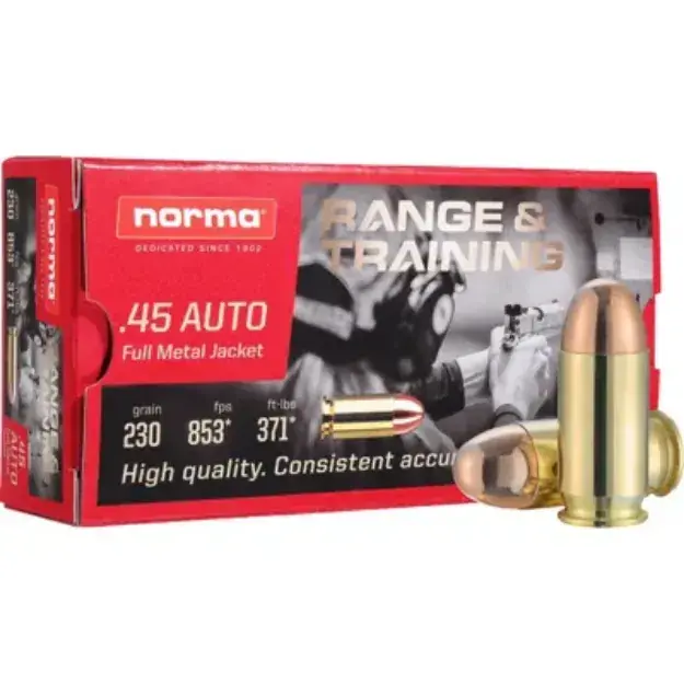 Norma R&T 45Acp 230Gr Fmj 50/Rd Ammo