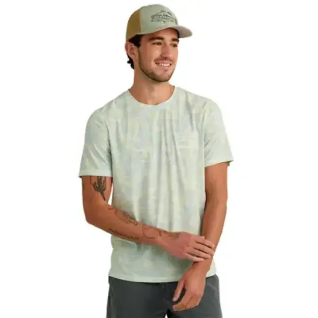 Drift Printed Ss Crew Pale Algae Size S