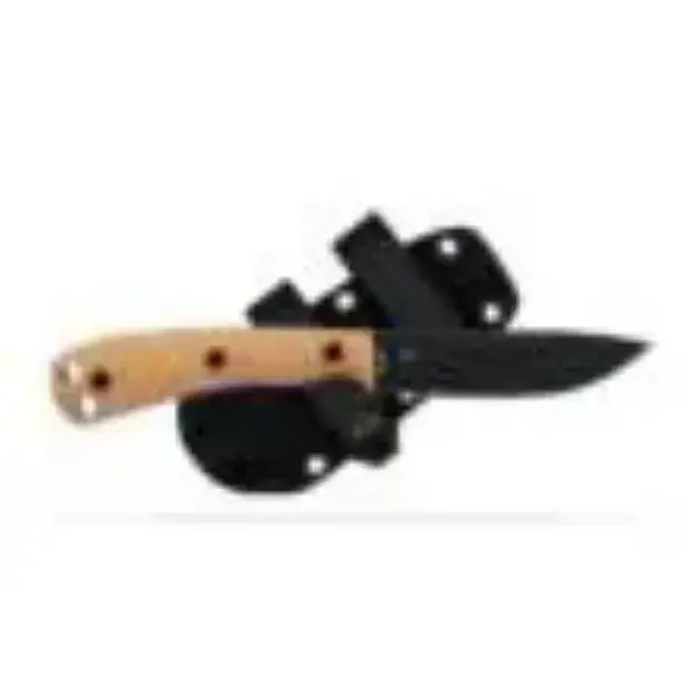 Shield Arms Ascent Regular Dlc Black Coated Brown Burlap Micarta Knife