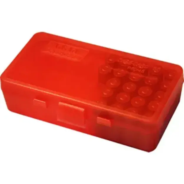 Mtm Ammo Box 50 Round Flip-Top 38 - 357 Clr-Red
