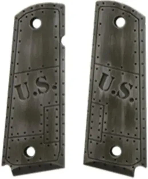 Govt. Model Aluminum - 1911 U.S. Slight Green Tint Distressed Grip
