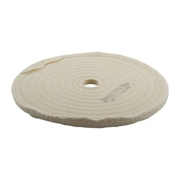 Muslin Polish Wheel, Stitched, 8'' X 3/8'' Thick, 7/8'' Arbor
