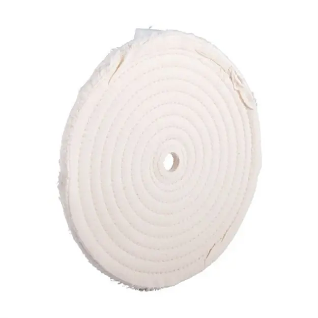 Muslin Polish Wheel, Stitched, 8'' X 3/8'' Thick, 5/8'' Arbor