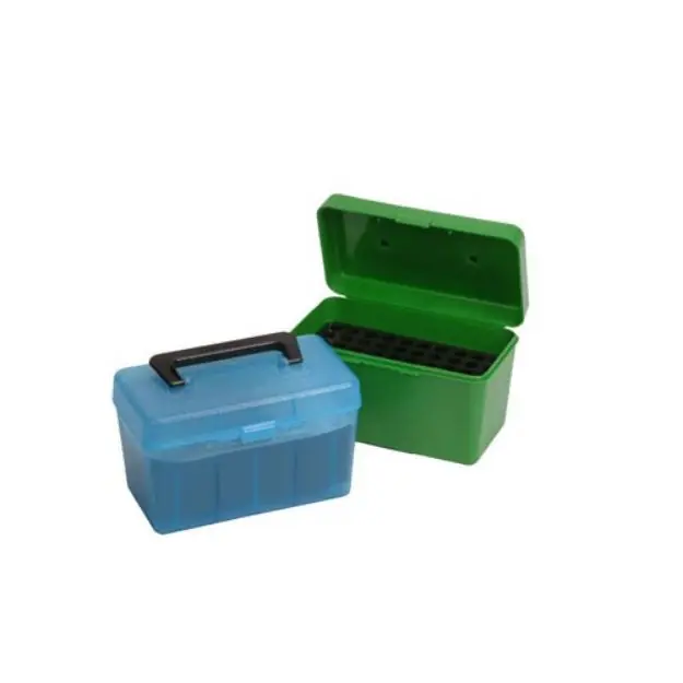 Handle Carry Rifle Ammo Box 6Mm - 30-06 Springfld 50 Rd Blue