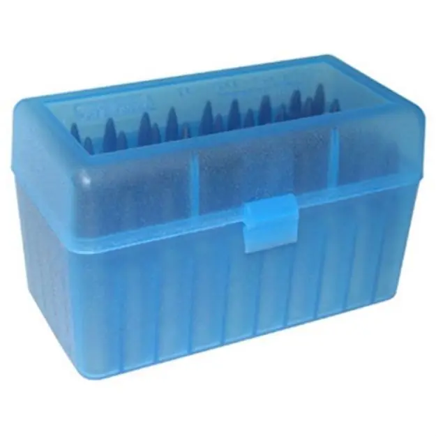 Flip Top Rifle Ammo Box 224 Clark-9.3X57mm 50 Round Blue