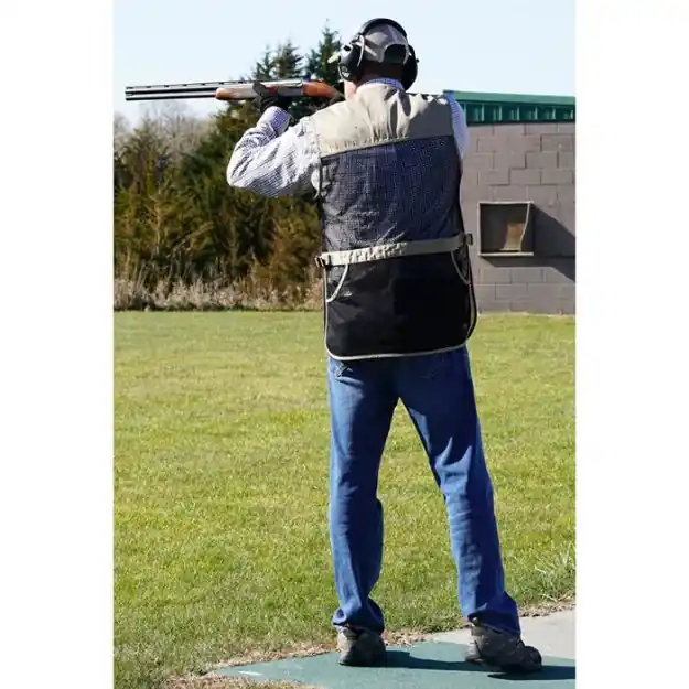 Full Mesh Dual Pad Shooting Vest Khaki Xl