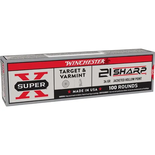 Winchester Super X 21 Sharp 34Gr Jhp 1500 Fp 100Rd 20Bx/Cs