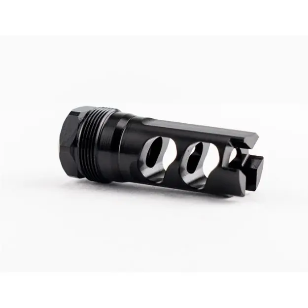 Dpb Muzzle Brake 0.375 1/2-28 Threads Square Shoulder Black