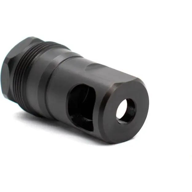 Spb Muzzle Brake 0.375 Sr25 Threads Square Shoulder Black