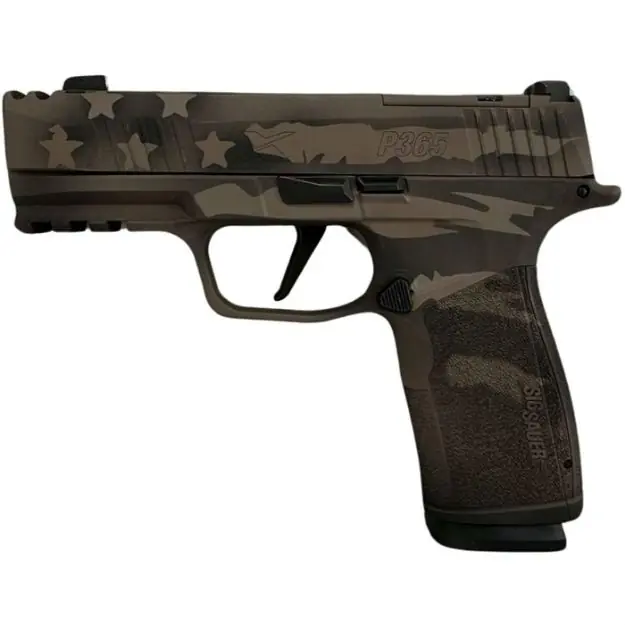 P365 Xmacro Comp 9Mm 3.1''Bbl (2)17Rd Distress Stars & Stripe