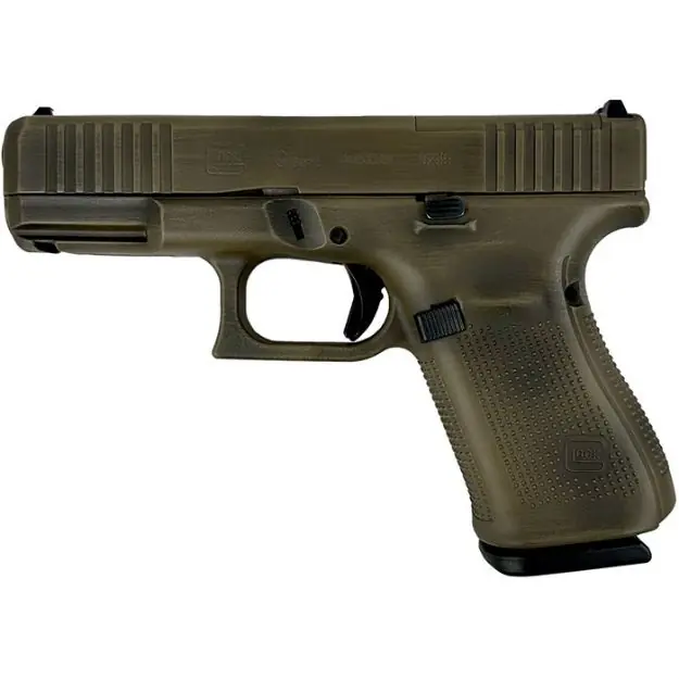 Glock 19 Gen 5 Mos 9Mm 4.02”Bbl (3)15Rd Dstrsd Bazooka Green