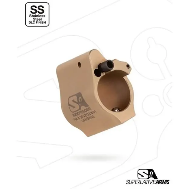 Ar-15 Solid Ss Adjustable Gas Block .750'' Tan