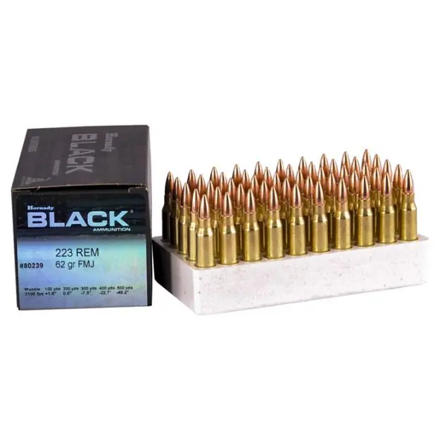 Black 223 Remington 62Gr Fmj Full Metal Jacket 50/Box