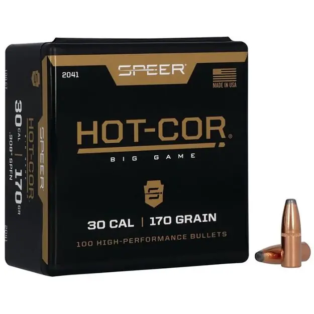 30 Caliber (0.308'') 170Gr Soft Point Flat Nose 100/Box