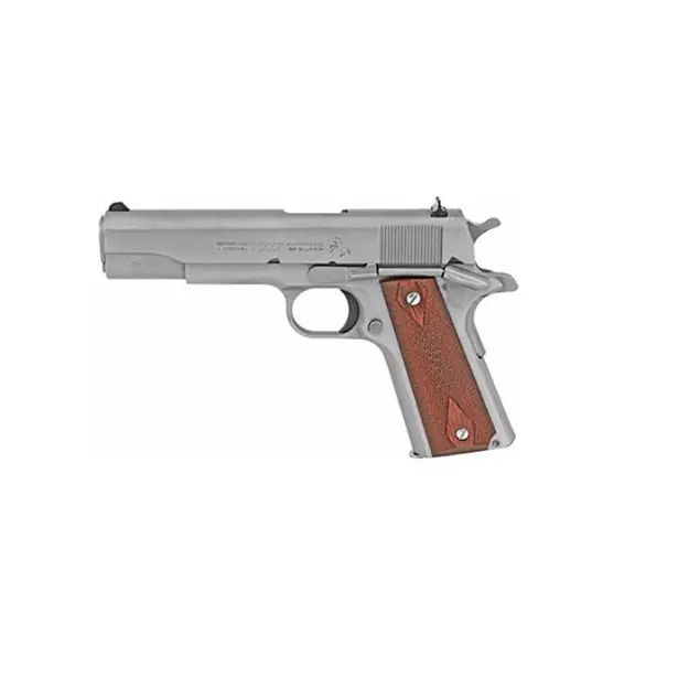 Colt Government 1911 38 Super 5" 9Rd Stainless Rosewood
