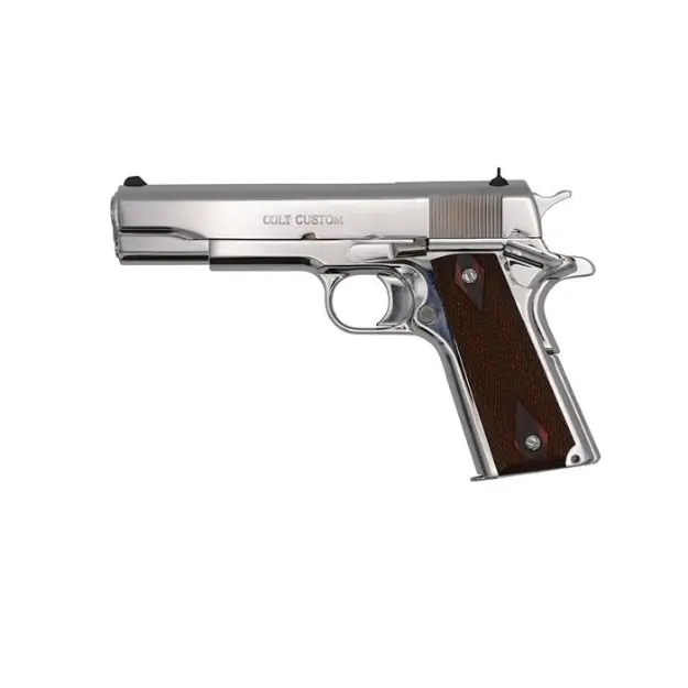 Colt Gov't 45Acp 5" White Dot Sights Bright Stainless<