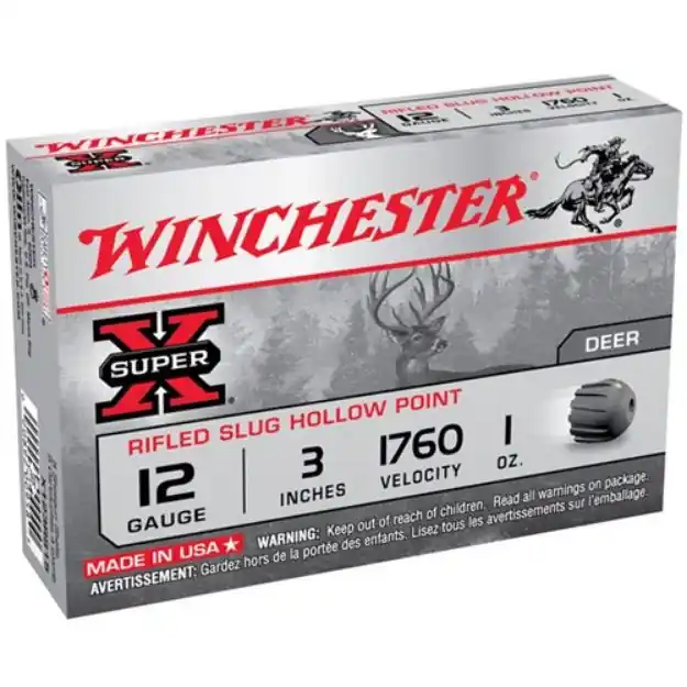 Super-X 12 Gauge 3'' 1 Oz. Rifled Slug Hollow Point 15/Box