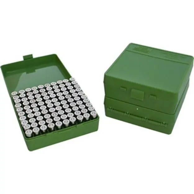 Mtm Ammo Box 45Acp/40Sw/10Mm 100-Rounds Green