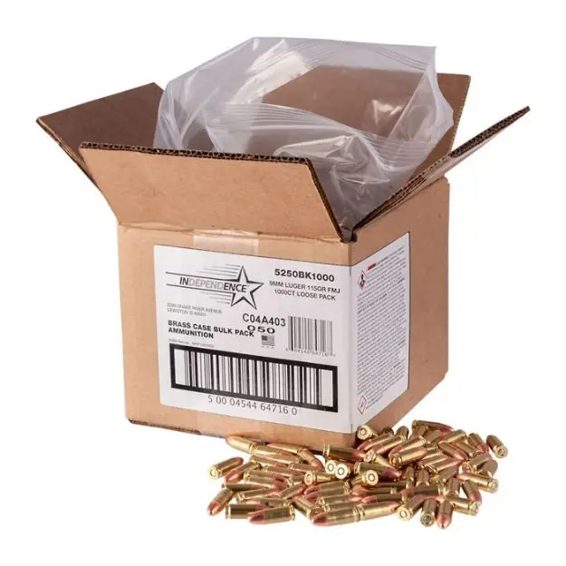 9Mm Luger 115Gr Full Metal Jacket 1,000-Rd Bulk Pack