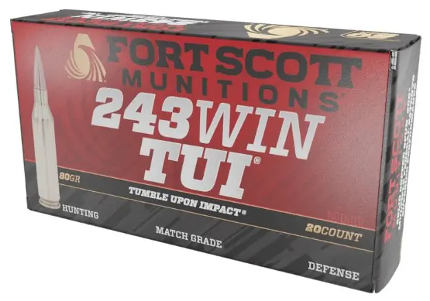 Fort Scott 243 Win 80Gr Tui Solid Copper 20Rd 10Bx/Cs