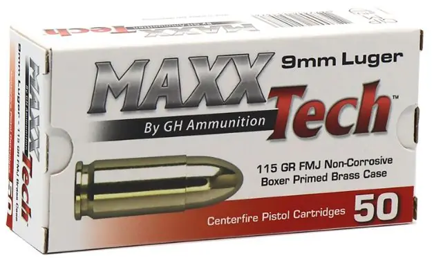 MAXXTECH PTGB9MMB 9MM 115G FMJ 50/10