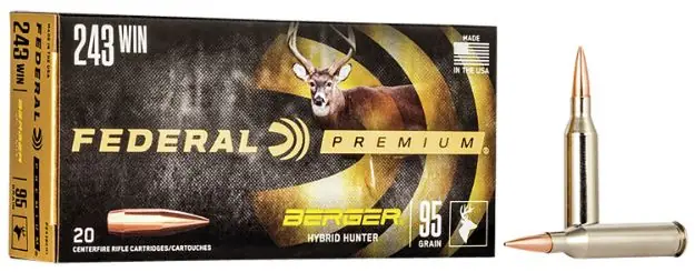 243 Winchester 95Gr Berger Hybrid Hunter 20/Box