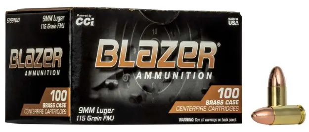 BLAZER 9MM 115GR FMJ 100CT BOX