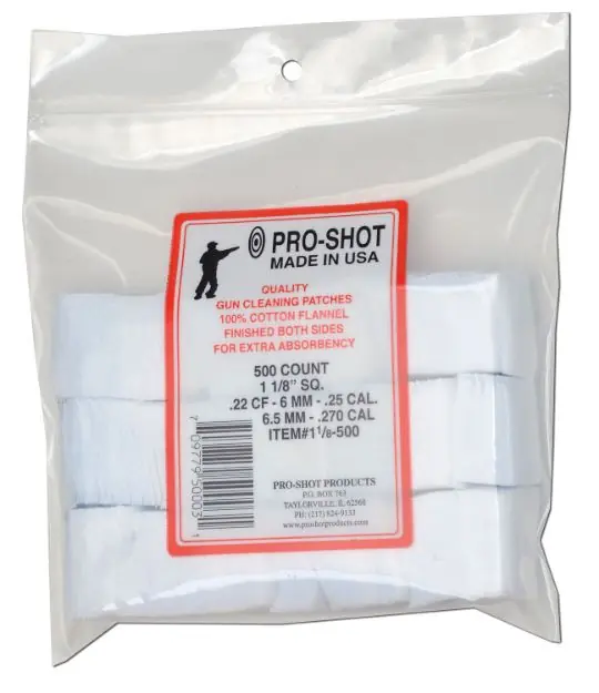 PRO-SHOT PATCH .22-.270CAL SQ 500 CT