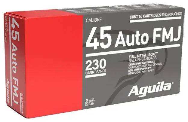 Aguila 45 Acp 230Gr Fmj-Rn 50Rd 20Bx/Cs