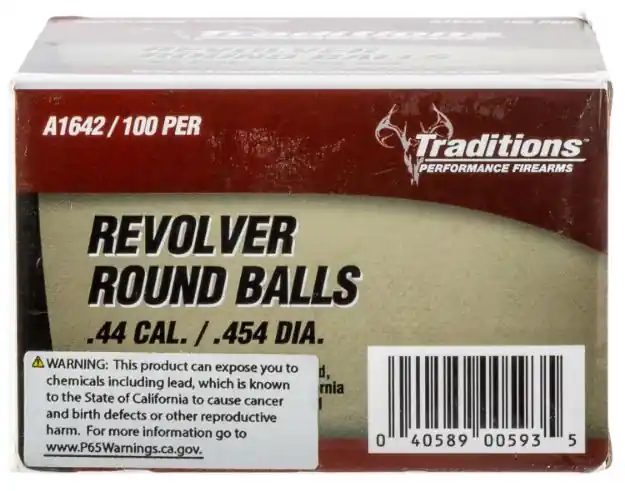 TRAD A1642 REVLVR ROUND BALL .454 100