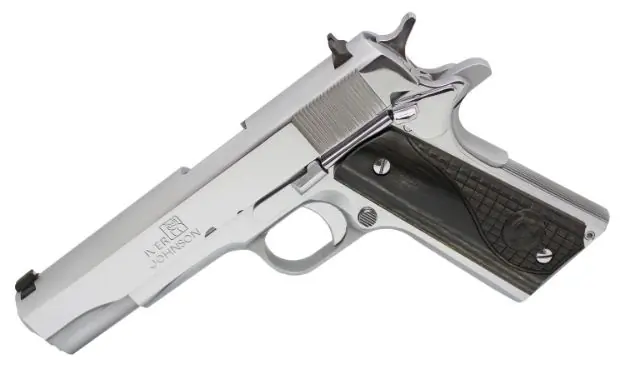 Iver Johnson 1911A1 45Acp 5" Fs 8Rd Chrome Black Wood Grip!