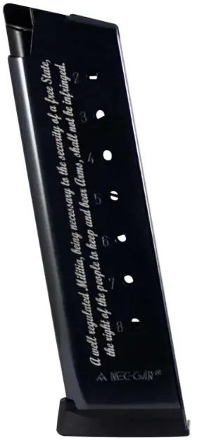 Mec-Gar Magazine 1911 Govt. 45Acp 8Rd Blued 2Nd Amendment