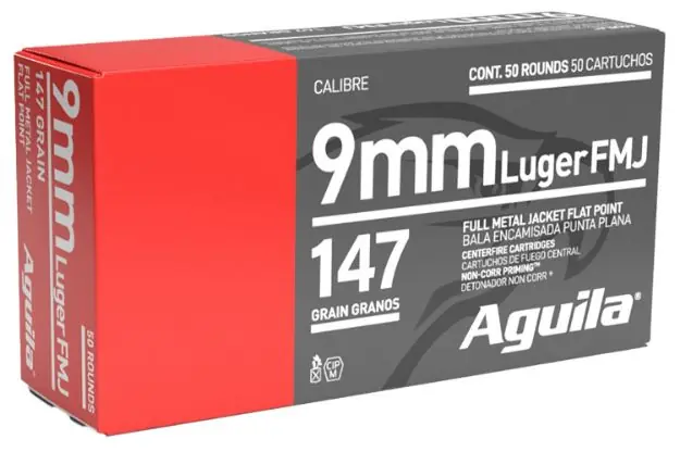 Aguila 9Mm Subsonic 147Gr Fmj Fn 50Rd 20Bx/Cs