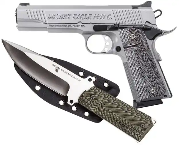 Desert Eagle 1911 Government 45Acp 5" Fs Ss Wood W/Knife
