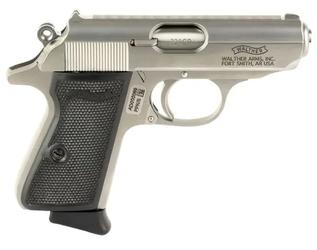 Walther Ppk/S 32Acp Ss Fs 7-Rd. Black Synthetic Grips