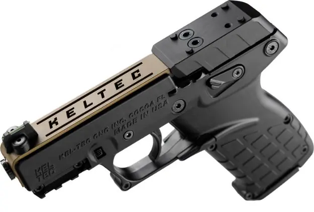 KEL P17BBLKORTANS 22LR 3.8 16R OR TAN SLIDE