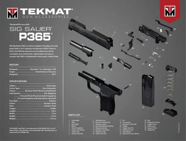 TEKMAT ULTRA PSTL MAT SIG P365