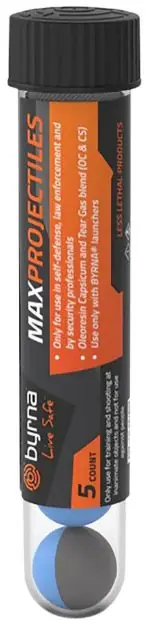 Byrna Max Projectiles 5 Count Tube .68 Cal