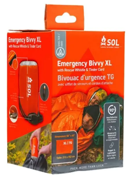 AMK 01401144 EMERGENCY BIVVY W/RESCUE WHISTLE XL