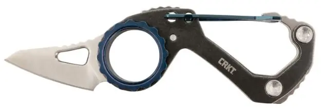 Crkt Compano Sheepsfoot 1.44" Carabiner Black/Ss Folder
