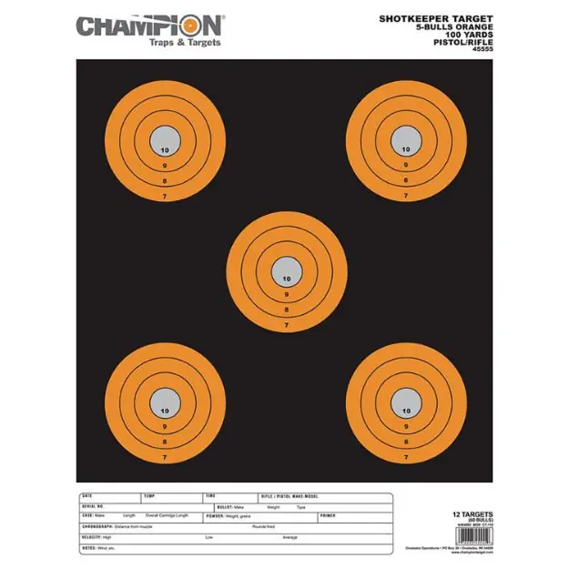 CHAMP 45555 5 BULLSEYE BRGHT ORN LG 12PK