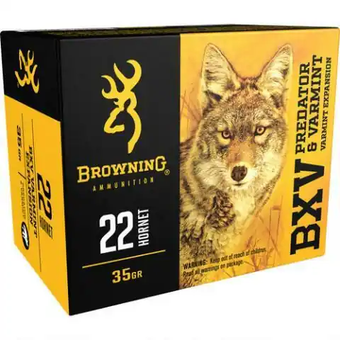 Browning Ammunition - 22 Hornet - 35 Grain BXV Varmint Expansion - 20 Rounds