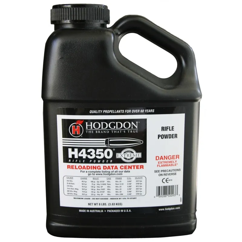 Hodgdon H4350 Smokeless Powder - 8 Lb. ** ADULT SIGNATURE REQUIRED** SEE DETAILS IN DESCRIPTION