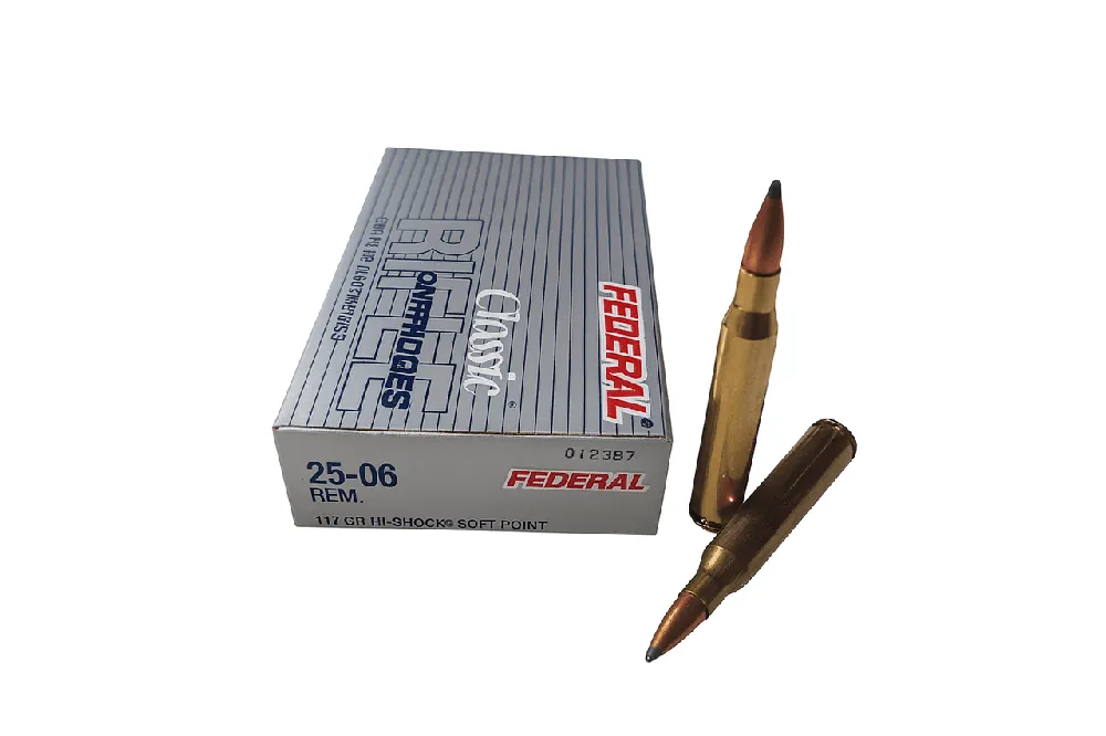 Federal Classic Ammunition - 25-06 Remington - 117 Grain Hi-Shok Soft Point - 20 Rounds