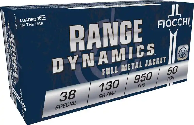 Fiocchi Ammunition - 38 Special - 130 Grain Full Metal Jacket - 50 Rounds - Brass Case