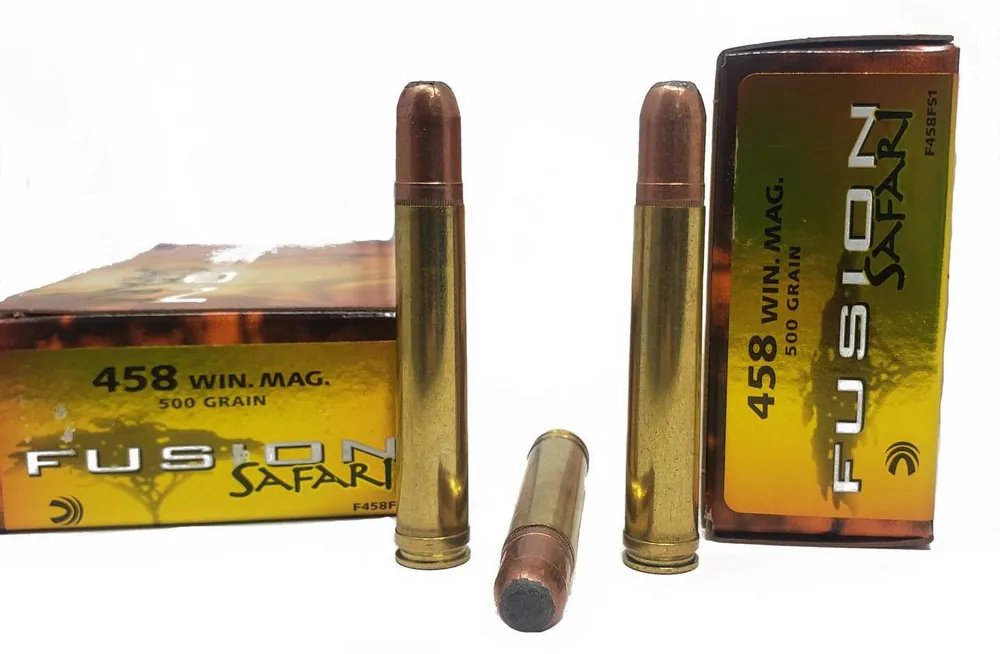 Federal Fusion Safari Ammunition - 458 Win Mag - 500 Grain Fusion Soft Point - 20 Rounds - Brass Case