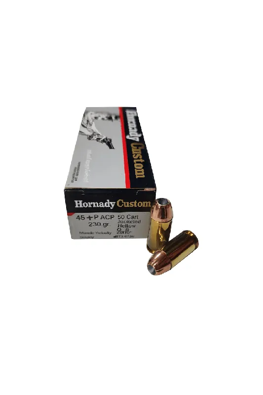 Hornady Custom Ammunition - 45 ACP+P - 230 Grain XTP Jacketed Hollow Point - 20 Rounds - Brass Case
